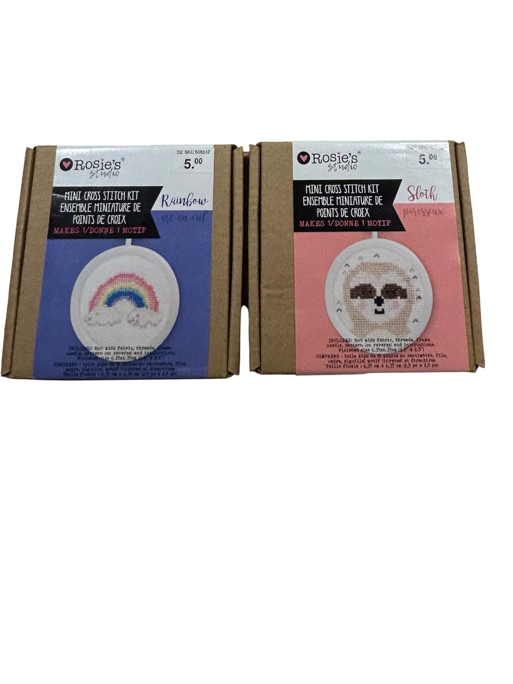 💥  2 for 12 or 4 for 20 💥 Lot of 2 Small Embroidery Kits - As Is
